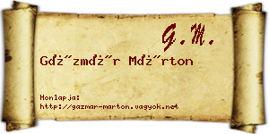 Gázmár Márton névjegykártya