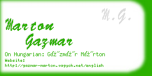 marton gazmar business card